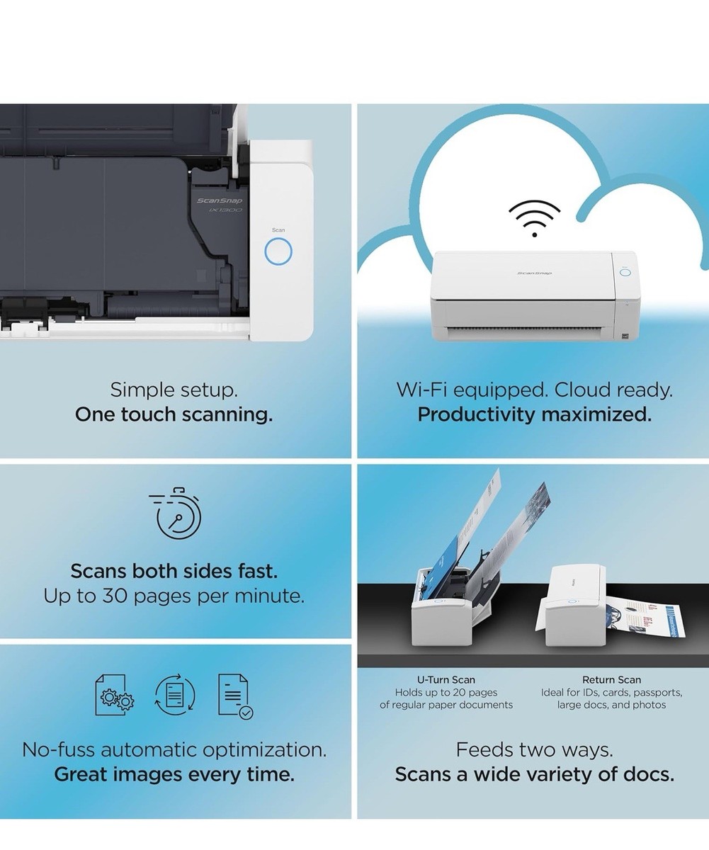 FUJITSU Lot De 5 Porte-Documents ScanSnap - Feuilles De Support Pour Numérisation Format A3 Et Documents Fragiles