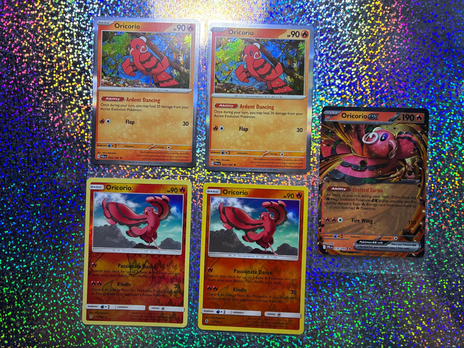 Pokemon TCG: 018/094 Oricorio ex; Guardians Rising Reverse Holo 14/145 Oricorio