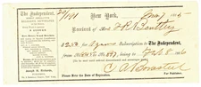 The Independent Religious Newspaper Henry Ward Beecher Editor 1865 NY receipt