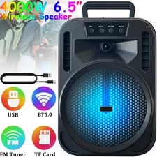 4000W Portable 6.5" Bluetooth Wireless Speaker with Heavy Bass TWS FM LED Party