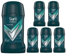 6 x 50ml Sure Men Sensitive Anti-Perspirant Deodorant Stick 72h Protection