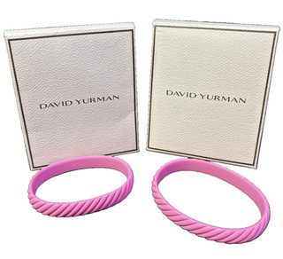 Lot of 2 DAVID YURMAN Barbie Pink Rubber Bracelets