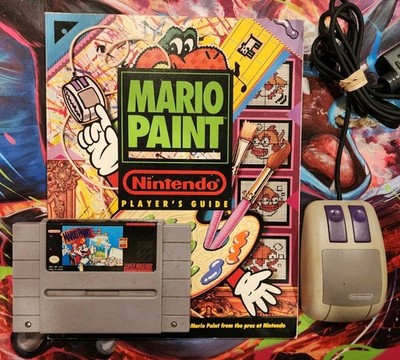 Mario Paint with Mouse And Player's Choice Guide for SNES! Works great.