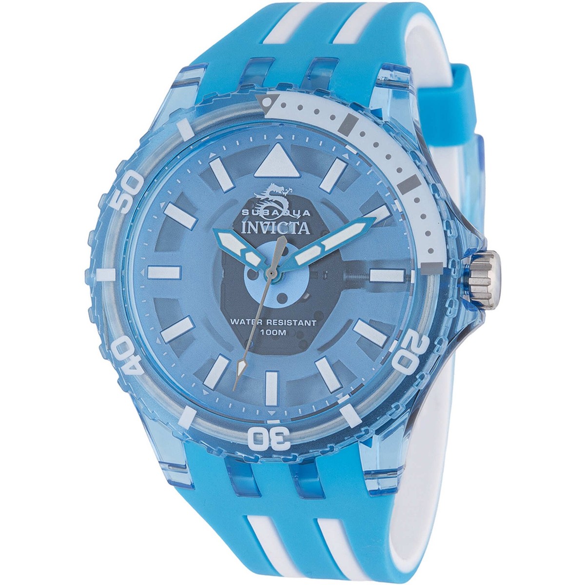 Invicta Men's Watch Subaqua Quartz Blue and White Silicone Rubber