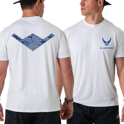 U.S. Air Force Word Art T-Shirt, 2 Sides Graphic Tee Featuring Airman Core Value
