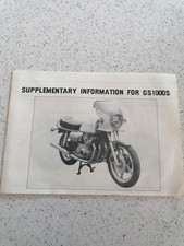 Suzuki Gs1000s Owners Manual Supplementary Information Book Genuine Suzuki