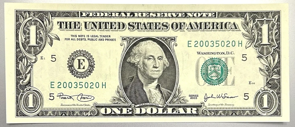 Rare Matching GEM 2003 Series + Serial $1 Bill Federal Reserve Note - Image 2 of 3