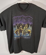Vintage Native American Shirt Size M LOBO Tag Single Stitch USA Made Wolves 90's