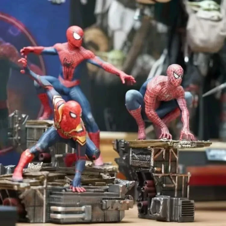 Spiderman Marvel 3pcs 23cm Figure STATUA Supereroi DA COLLEZIONE - Immagine 2 di 4