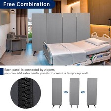 72" Room Divider Panel Acoustic Office Room Screen Sound Proof Divider w/ Wheels