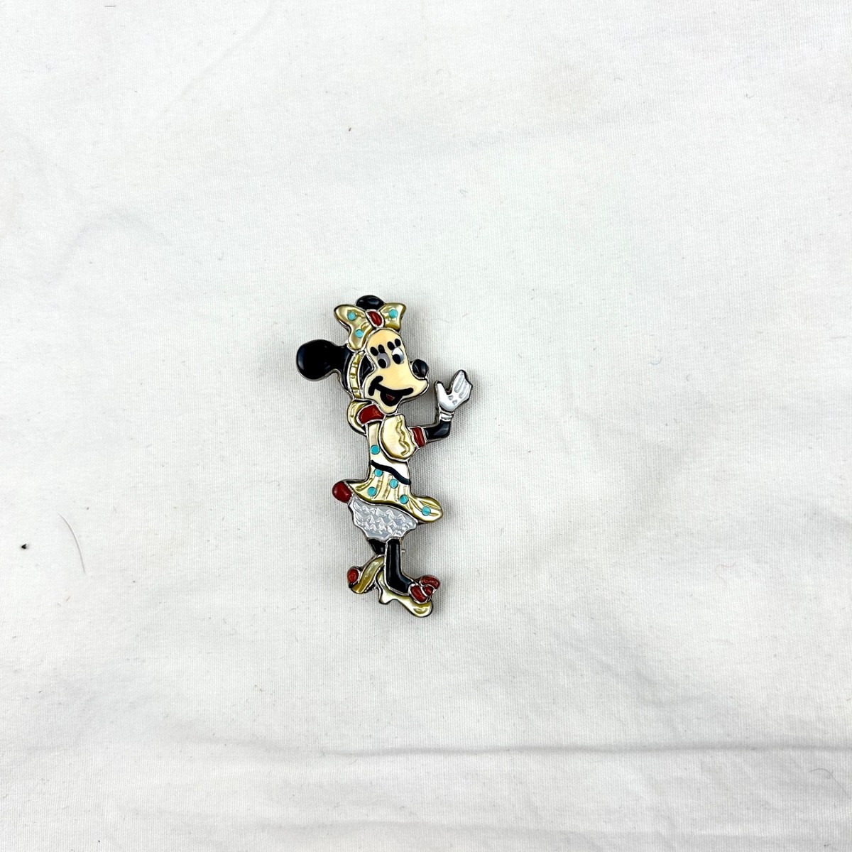 Vintage Zuni Inlay Minnie Mouse Pendant Pin - Andrea Lonjose Vintage Zuni Inlay Minnie Mouse Pendant Pin - Andrea Lonjose