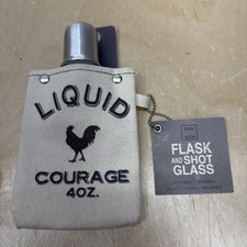 Tote Able 4oz. Flask and 1oz. Shot Glass Canvas Cover Made in USA