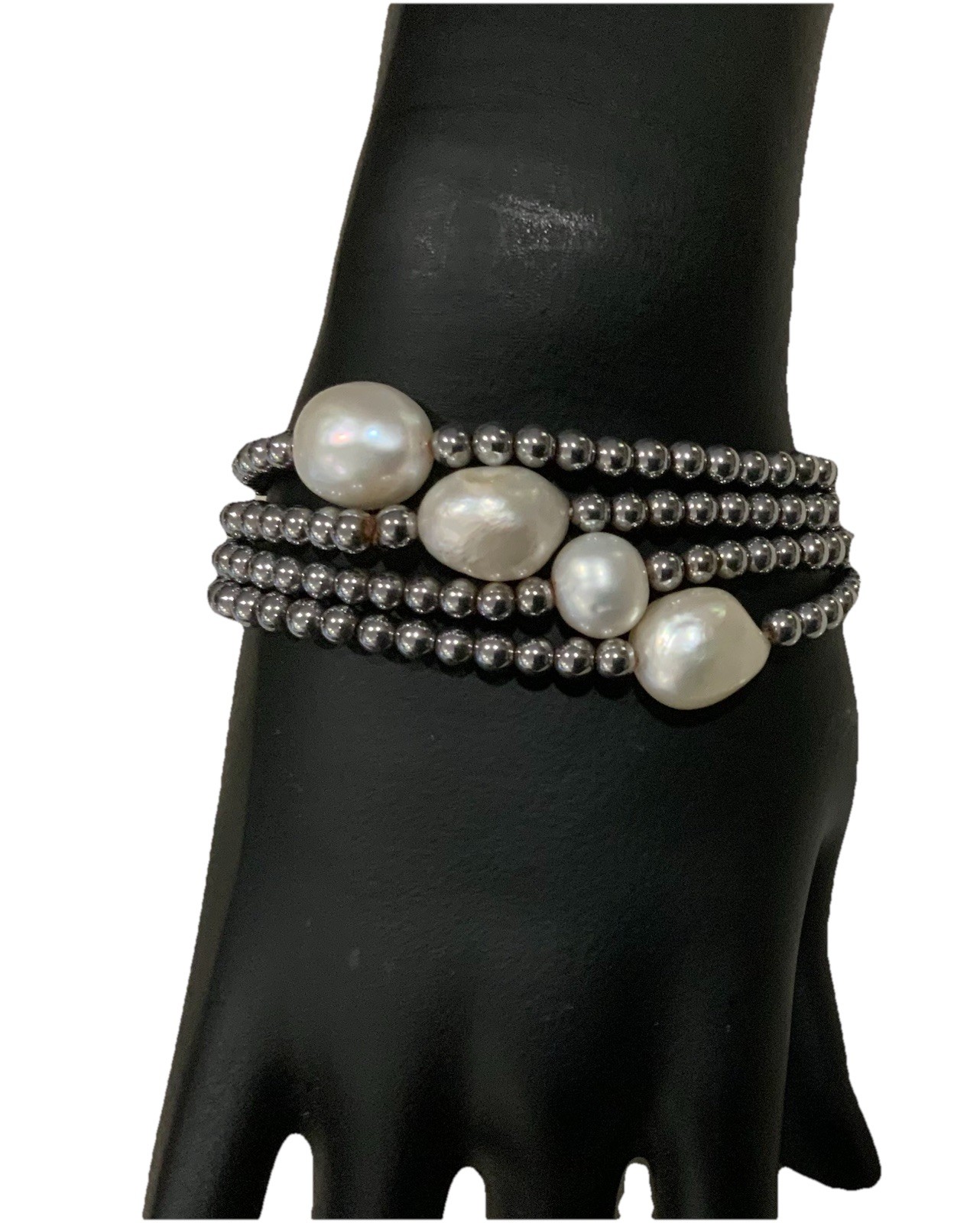 Stackable Baroque Pearl Stretch Bracelets (4) Wit… - image 8
