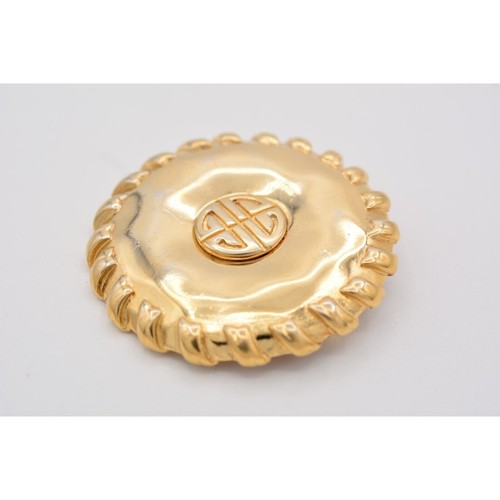 Givenchy Vintage Logo Pin Brosche Scheibe Münze Gold 4G Runway signiert 1980er BinBA - Bild 6 von 12