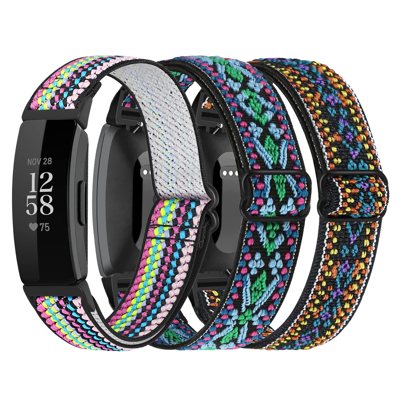 Bracelet Fitbit Inspire 2 anti irritation nylon doux élastique lot de 3