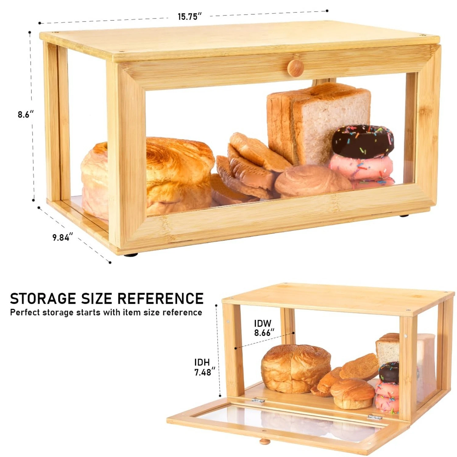 ETMI Bamboo Bread Box - Thumbnail 4