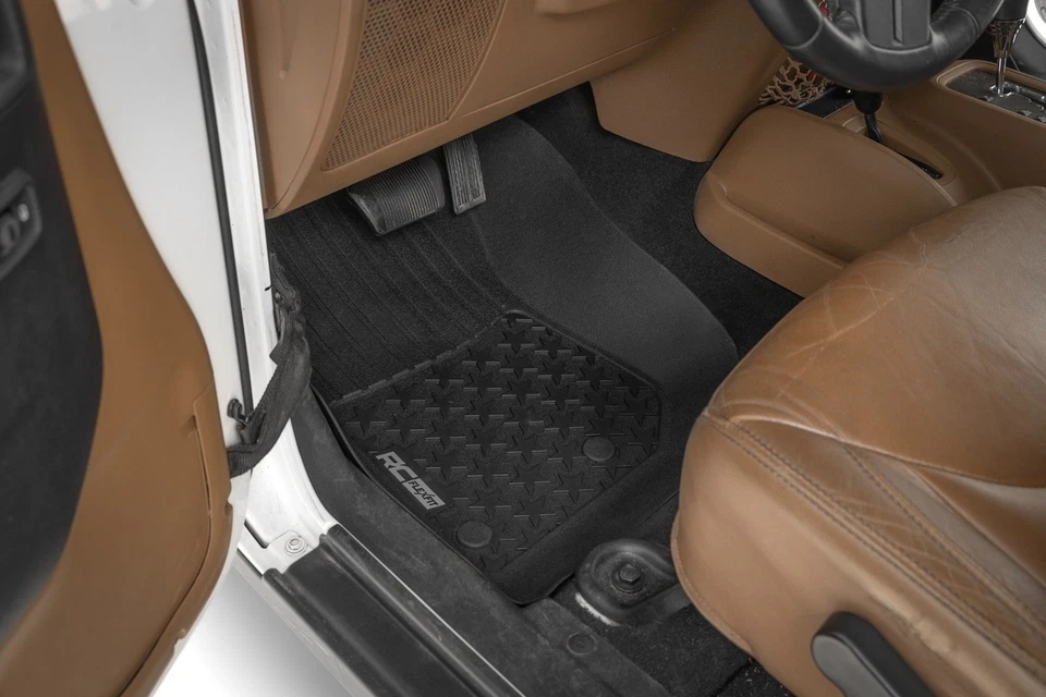 Rough Country Front Flex-Fit Floor Mats for 14-18 Jeep Wrangler JK - FF-6141 - Image 2 of 4