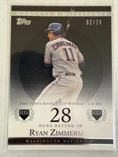 2007 Topps Moments & Milestones - Ryan Zimmerman Black  - 110 RBIS #28 /29