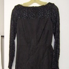Zara Limited Edition Black Animal Print Sheath Dress Long Sleeve Size 6