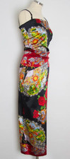 Dolce & Gabbana 1999 Archival Dragon & Rose Silk Dress IT 42 Museum at FIT Colle