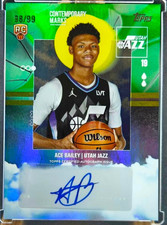 Ace Bailey 2025-26 Topps Flagship 98/99 Auto Green Contemporary Marks RC #CM-AB