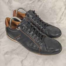 Hugo Boss Saturn Lowp TBPF1 Sneaker Schwarz Leder Herren UK 10 45 Designer Schuhe