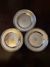 Set of 3 Sterling Silver 6 Bread Plates (~8 oz)
