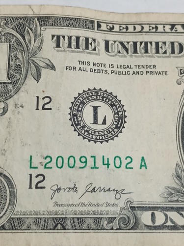 2017 $1 L SAN FRANCISCO BEP VALITINES DAY BIRTHDAY NOTE FEB 14 2009 (L20091402A) - Picture 2 of 8