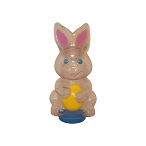 Vintage Easter Unlimited Clear Plastic Bunny Rabbit Candy Holder Easter 6"