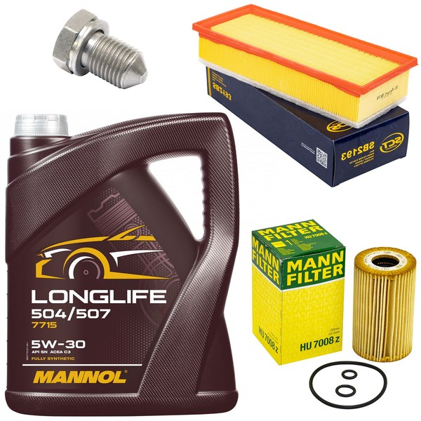 MotoröL Filter Set 5W30 5 Liter + ÖLablassschraube FüR Audi A4 Q5 A5 2.0 Tdi-image