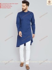 Cotton Mens Designer Ethnic short Sleeve Kurta Plus Kurta With Pajamas