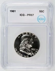 1961 Franklin Half Dollar Proof PR67 ICG Graded 50C U.S. Silver Coin