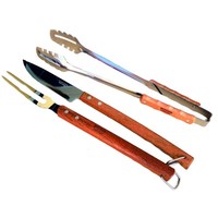 Grillbesteck Set Tramontina Churrasco Extreme Edelstahl Grillhelfer Lang Holz