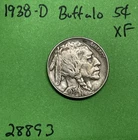 1938 D Buffalo 🦬 Indian Head Nickel 5c Xf Extra Fine US Coin