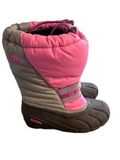 Sorel Girls Youth Size 4 Pink/Gray Waterproof Snow Boots Removable Liner