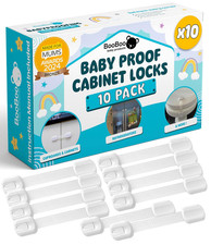 Booboo  10 Pack Premium Cabinet Locks Baby Proofing, Child Proof Cabinet Locks