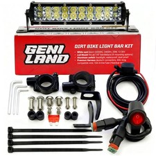 GENILAND Dirt Bike Light Bar Kit Plug-Play Headlight 7/8" Handlebars