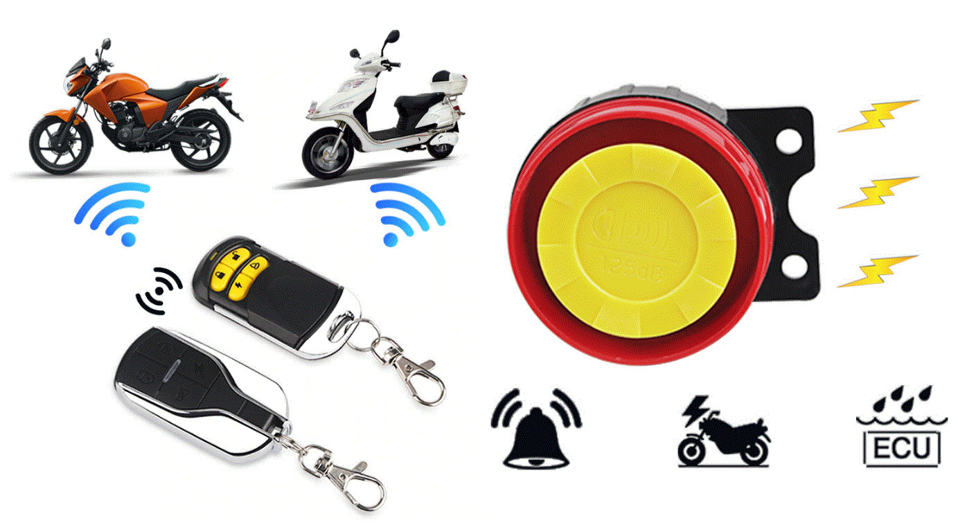 Alarme moto quad scooter avec kit commande a distance anti agression