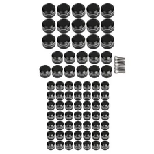 Black Cut Engine Bolt Cap Cover For Harley Electra Street Road Glide FLTRU FLTRX