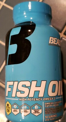 BEAST Sports - FISH OIL High Potency Omega 3 - CITRUS  90 Softgels - Exp 9/2026