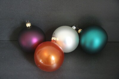 Czech Republic Germany Large Hand Blown Glass Ball Christmas Ornaments Lot 