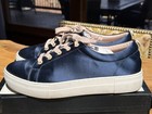 Womens J Slides Navy Satin Sneakers Amberr sz 9 Unique Pink Blue Tennis Shoes — photo 3