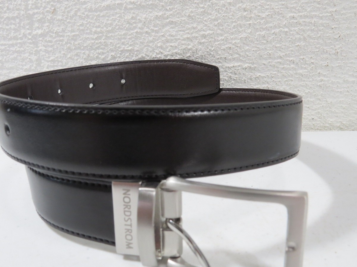 Nordstrom Black 100% Leather Double Loop Silver Tone Buckle Trouser Belt Size S JASGOOD Double Buckle Western Belts For Woman Cowgirl  main image 3