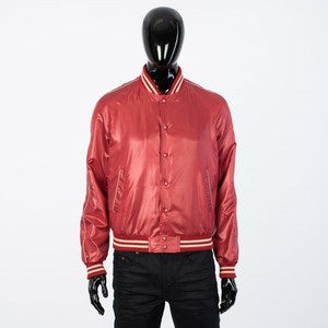 CELINE-HOMME-1250-Lightweight-Nylon-Teddy-College-Jacket-In-Red