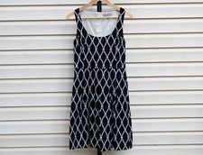 Banana Republic Womens Black & White Cocktail Dress Fitted Sleeveless Top Size 2