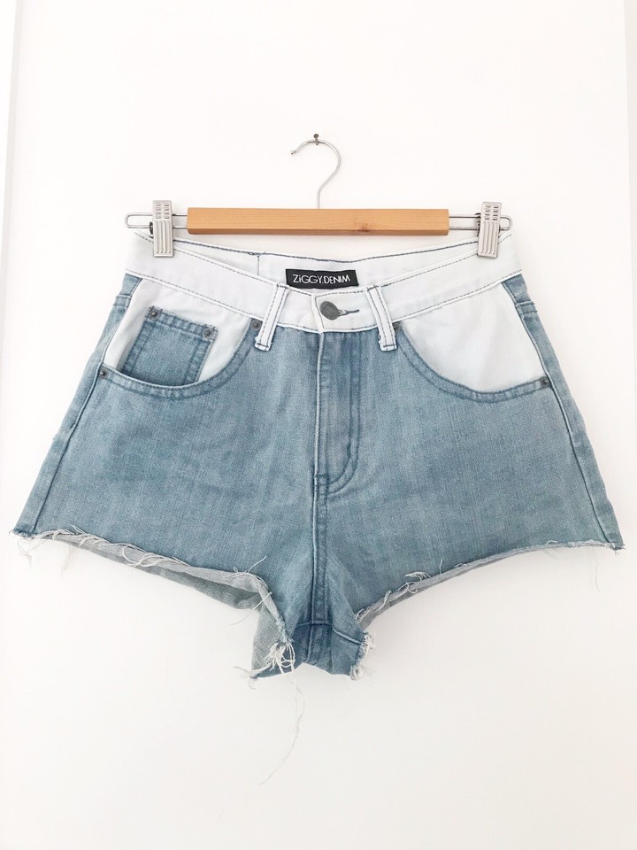 ZIGGY DENIM Shorts Size 28 (10) Blue High Waist Raw Hem Cut Off Denim Shorts