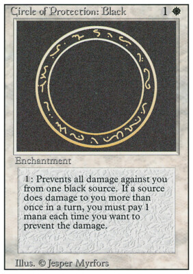 Magic the Gathering MTG Circle of Protection: Black (9) Revised Edition   LP
