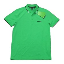 Hugo Boss Men's Green Paddy Pro Regular Fit Stretch Short Sleeve Polo Shirt