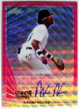 Nasim Nunez 2019 Leaf Metal Draft Pink Wave Refractor AUTO SP 2/10 - Marlins