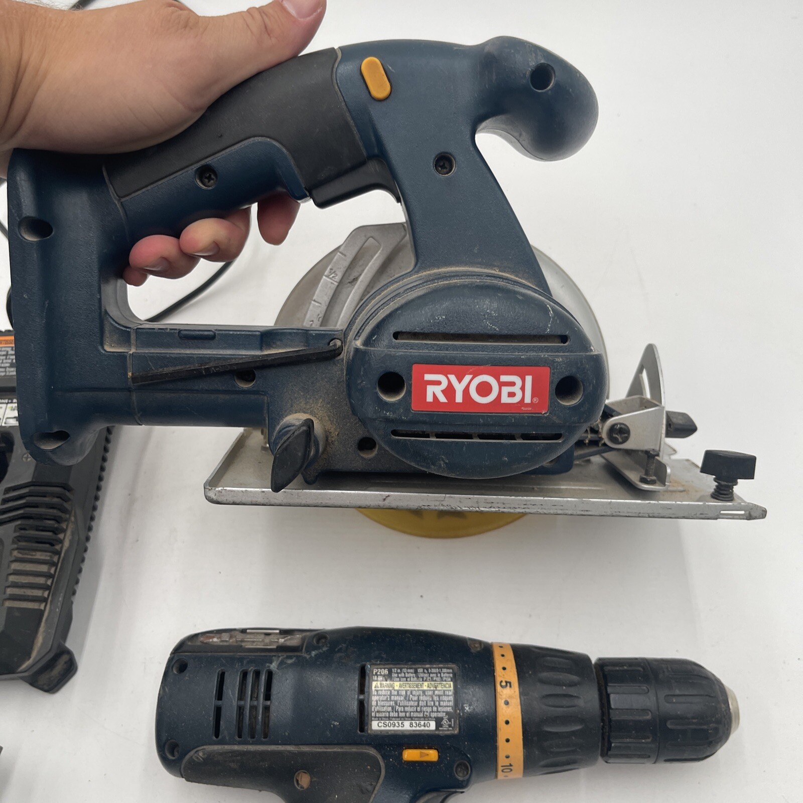 Ryobi P501 18V 51/2" Circular Saw & Drill w/ Battery & Charger TESTED eBay